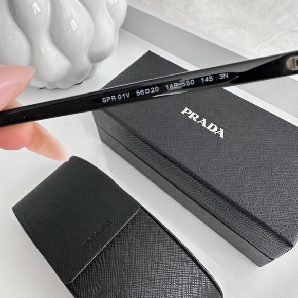 Prada Acetate Cat-Eye Sunglasses Black - Picture 3 of 7